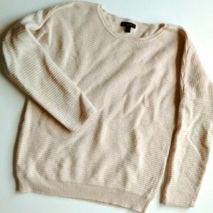 J crew soft peachy cream pink sweater scoop neck M